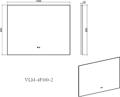 Vincea Зеркало 100 VLM-4F100BG-2 с ореольной подсветкой и антизапотеванием брашированное золото – фотография-4
