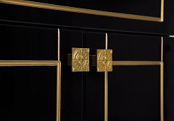 Aquanet Тумба с раковиной "Честер 60" черный/золото – фотография-4