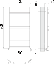 Terminus Полотенцесушитель водяной Классик П16 500x800 хром – фотография-3