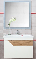 Бриклаер Мебель для ванной Брайтон 80 (Фостер) белая матовая/дуб кера