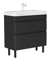 Equil Тумба под раковину Eltoro 80 2 ящика напольная черный софт