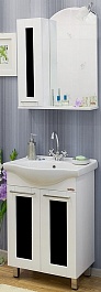 Sanflor Мебель для ванной Валлетта 60 L черное стекло – фотография-1