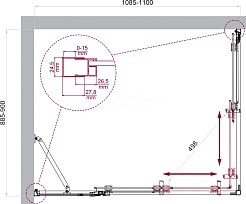 BelBagno Душевой уголок Luce 110/90 LUCE-AH-21-110/90-P-Cr профиль хром стекло рифленое – фотография-6