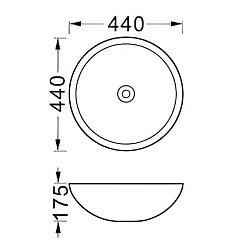 Aquatek Накладная раковина 44 AQ5354-MG матовая серая – фотография-2