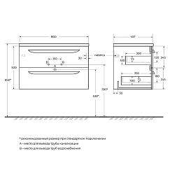 BelBagno Мебель для ванной Eco Cer-N 80 CZR-8095-80 фисташковый софт ручки сатиновое золото – фотография-3