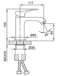 Frap Смеситель для раковины H75 F1075-6 черный – фотография-4