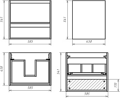 Misty Тумба под раковину Кама 60 светлое дерево – фотография-3