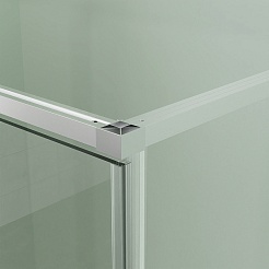 Azario Душевой уголок Male 100/100 стекло прозрачное профиль матовый графит – фотография-3