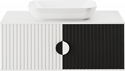 Brevita Мебель для ванной Richard 105 подвесная черная матовая/белая матовая – фотография-2