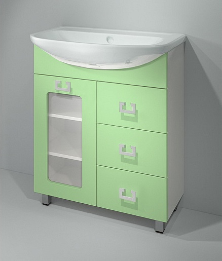 Какса-а Мебель для ванной "Витраж-Цвет 70" R фисташка – фотография-2