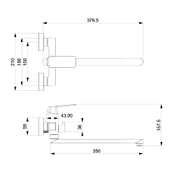 Tokito Смеситель для ванны NAGOYA хром TOK-NAG-1015 – фотография-5