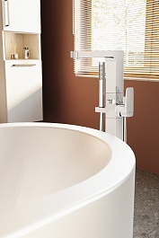 Vitra Смеситель для ванны и душа Root Round A42741EXP напольный хром – фотография-3