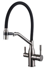 Frap Смеситель для кухни F4397-9 оружейная сталь – фотография-1