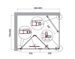 BelBagno Душевой уголок Albano 90/80 ALBANO-ASH-1-90/80-C-Cr стекло прозрачное – фотография-6