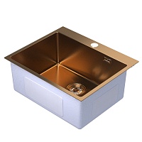 Mixline Мойка настольный монтаж 60/50 (3,0) выпуск 3 1/2 бронза