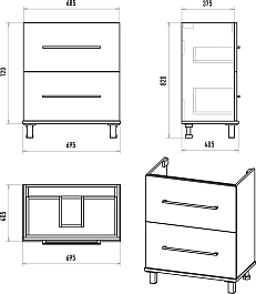 Misty Тумба c раковиной Модерн 70 белая – фотография-10
