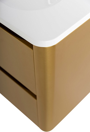 Cezares Тумба с раковиной без отверстия под смеситель Relax 100 подвесная брашированное золото – картинка-7