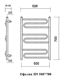 Domoterm Полотенцесушитель Офелия П9 500*700 – фотография-3