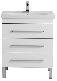 Aquanet Тумба с раковиной Сиена 70 напольная, ящики, белая – фотография-5