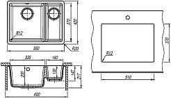 Florentina Мойка кухонная Вега 335/160 черная – фотография-4