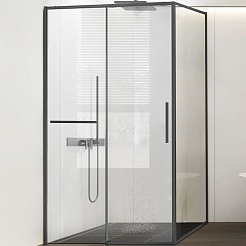 Vincea Душевой уголок Slim Soft 130x100 VSR-1SS1013CLGM профиль вороненая сталь стекло прозрачное – фотография-1