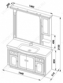 Aquanet Мебель для ванной Фредерика new 140 (171456) – фотография-4