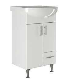 Mixline Тумба с раковиной Веста 50 белая 2 створки 1 ящик – фотография-1