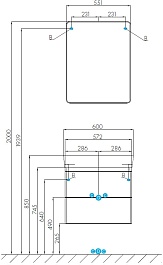 Акватон Тумба с раковиной Скай Pro 60 подвесная белая – фотография-11