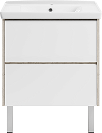 Misty Тумба с раковиной Мускат 70 дуб галифакс белый/белая – фотография-1