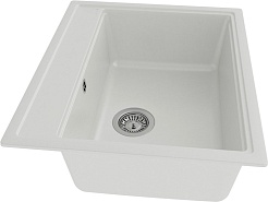 Teymi Мойка кухонная Lori Maxi 60 кварцевая белая матовая – фотография-4