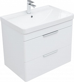 Aquanet Мебель для ванной Ирис New 70 2 ящика подвесная белая глянцевая – фотография-6