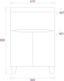 Onika Тумба под раковину Стрим 60.12 белая – фотография-4