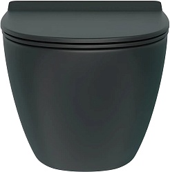 Vivon Унитаз подвесной Colett PDBL02 безободковый с быстросъёмным сиденьем микролифт черный матовый – фотография-8