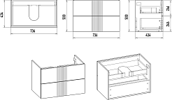 Brevita Тумба под раковину Vega 80 подвесная зеленая/золото – фотография-6