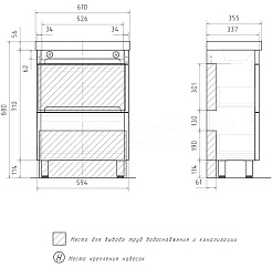 Equil Тумба под раковину Nice 60 2 ящика напольная белая – фотография-5