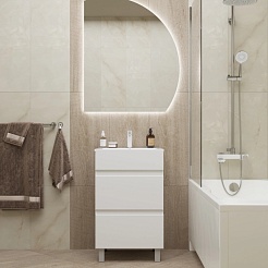 Mixline Тумба под раковину Брикс 50 белая 2 ящика (РАЗБОР) – фотография-4