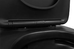 Azario Унитаз-компакт Black Queen AZ-8380 безободковый с бачком с сиденьем микролифт черный матовый – фотография-11