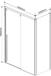 Vincea Душевой уголок Lugano 150x100 VSR-1L1015CLB-1 профиль черный стекло прозрачное – фотография-3