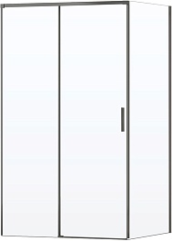 Vincea Душевой уголок Soft 2 140x80 VSR-3SO28014CLGM профиль вороненая сталь стекло прозрачное – фотография-1