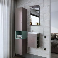 Бриклаер Мебель для ванной Кристалл 40 софт графит/ясень анкор темный – фотография-3