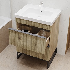 Mixline Тумба с раковиной Окленд 60 дуб мелфорд – фотография-3