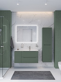 BelBagno Тумба с раковиной Etna 100 R подвесная еловая матовая – фотография-14