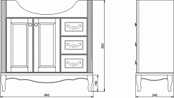 ValenHouse Тумба с раковиной Эллина 85 кальяри, фурнитура золото – фотография-3