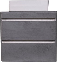 Style Line Тумба с раковиной подвесная Атлантика 60, бетон темный – фотография-1