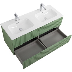 Cezares Тумба с раковиной Duet-N 120 с 4 ящиками подвесная фисташковый софт CZR-8073-120-2 – фотография-12