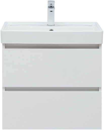 Aquanet Тумба с раковиной Вега 60 подвесная белая глянцевая – картинка-3