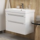 Equil Тумба с раковиной Corner 60 2 ящика подвесная белая – фотография-17