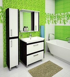 Runo Мебель для ванной Гранада 60 белый/венге – фотография-2