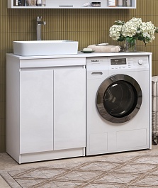 Vigo Мебель для ванной Urban 600-2-0 со столешницей под стиральную машину белая – фотография-8