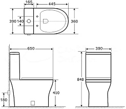 Aquanet Унитаз-компакт напольный Roll 2-C 240206 без бачка – фотография-2
